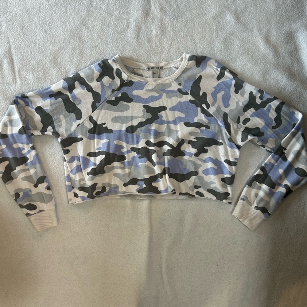 Camo Long Sleeve Crop Top
